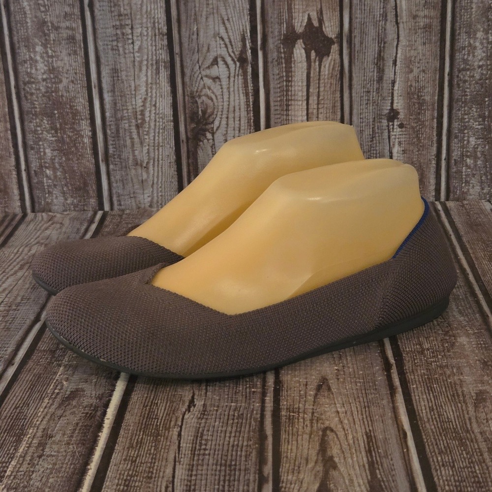 Sz 8 Rothy's The Flat Mink Brown Knit Round Toe Comfort Ballet Flats Shoes
